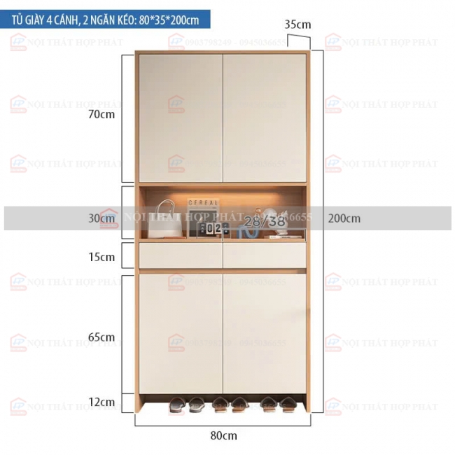 Tủ Giầy Hiện Đại Gỗ TGG022